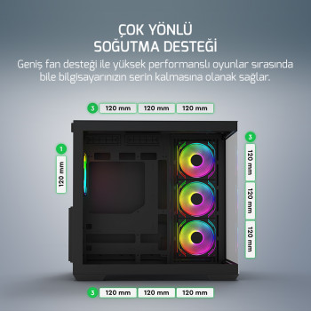 GAMEPOWER WARCRY PRISM 4XARGB FAN GAMING KASA 650W